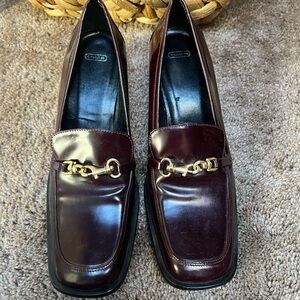 Coach Wine Leather Loafers